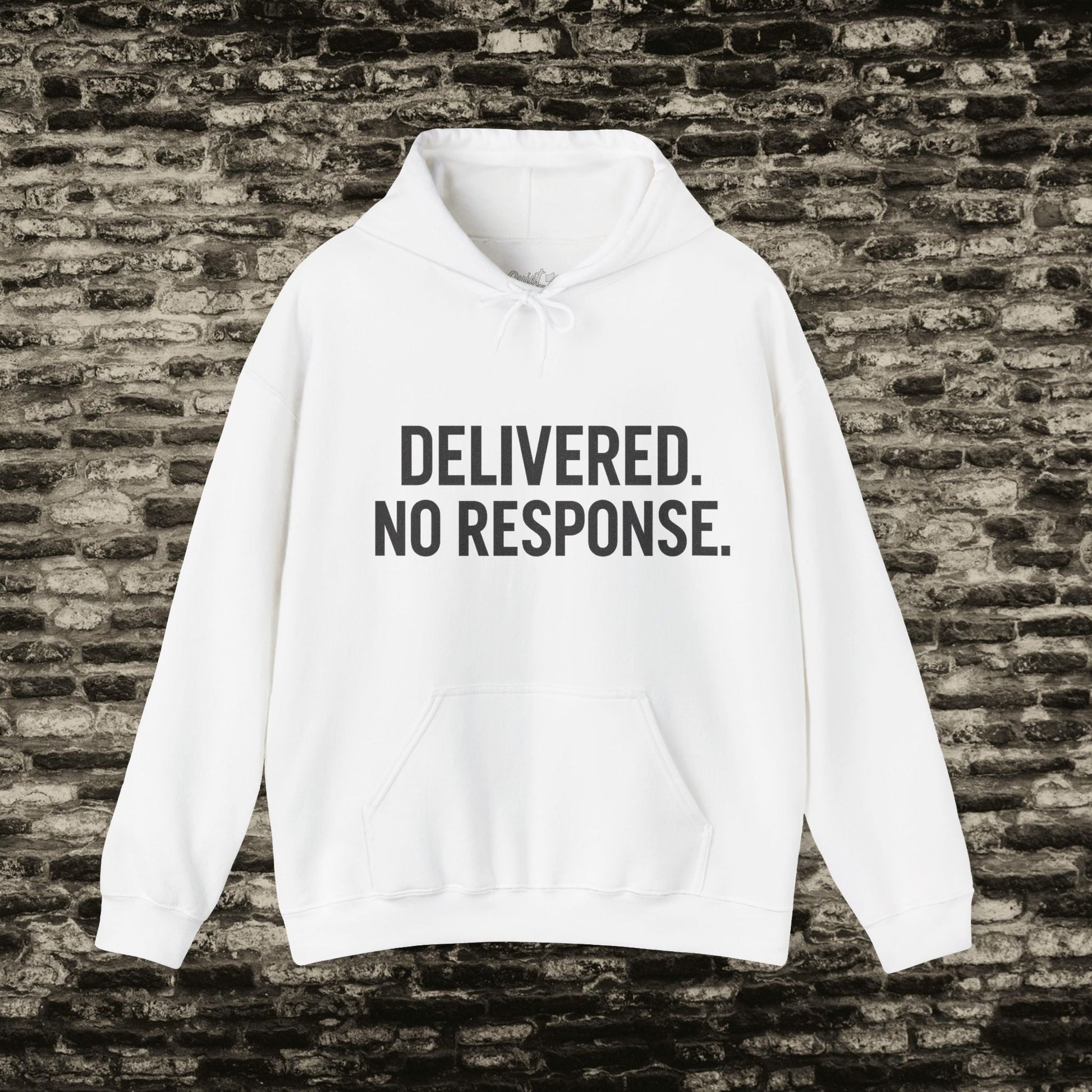 Delivered. No Response.” Hoodie – Anti-Social Drop Printify