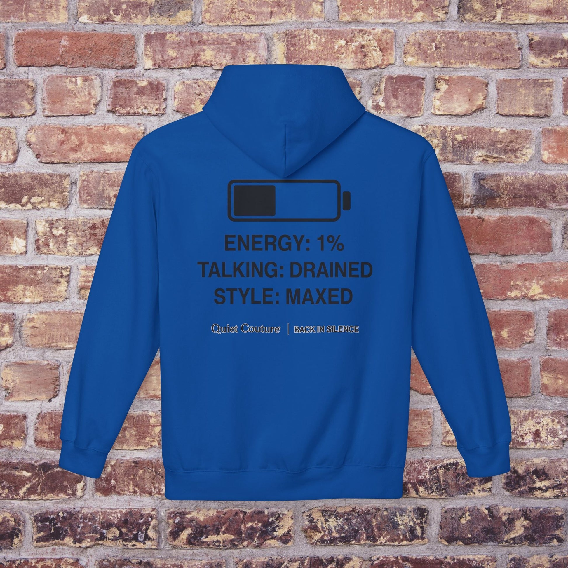 Social Battery Hoodie — Quiet Comeback Vol. 1 Printify