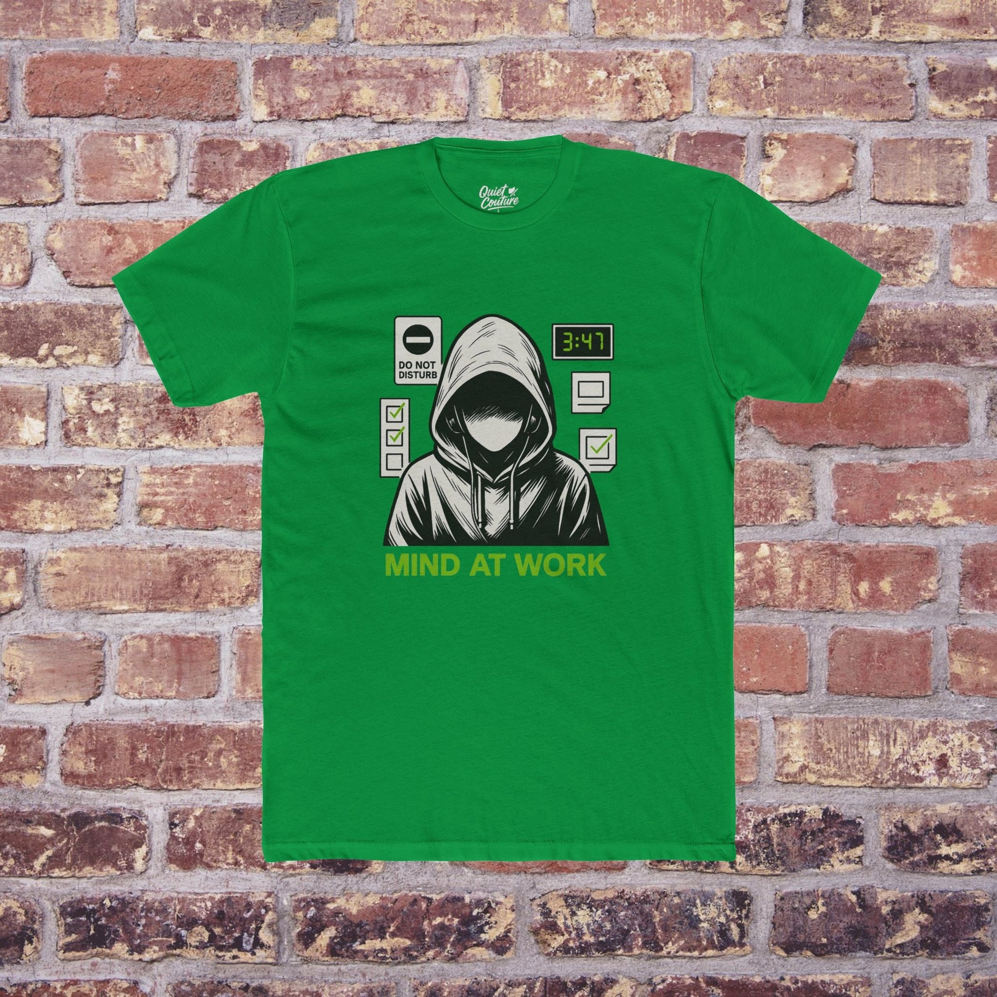 Mind at Work” Warning Tee – Quiet Couture Back to School ‘25 Printify