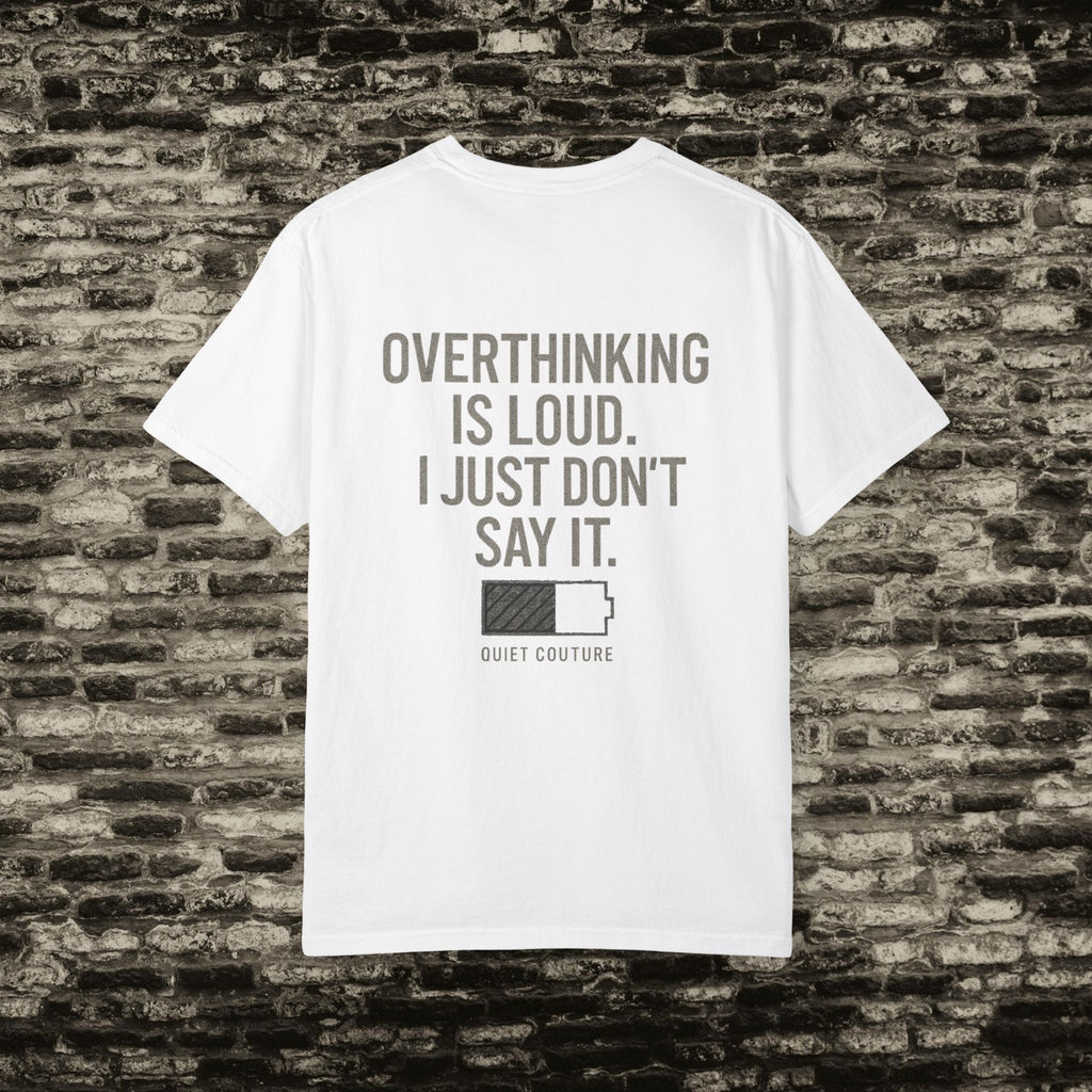 Mind on 10 T-shirt, Overthinking Humor Tee, Unisex Graphic Shirt, Gift for Mental Health Awareness, Casual Wear, Relaxed Fit Printify