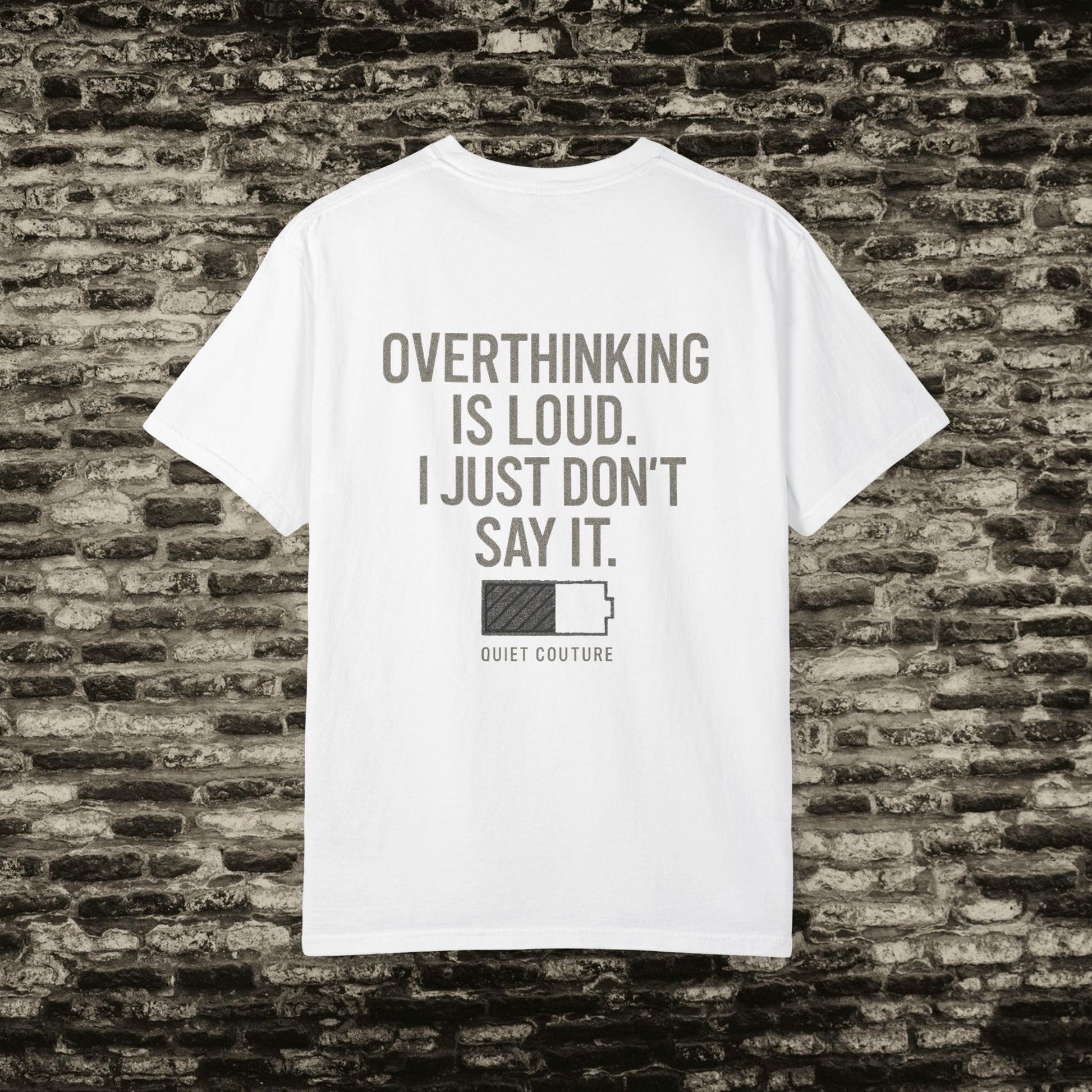 Mind on 10 T-shirt, Overthinking Humor Tee, Unisex Graphic Shirt, Gift for Mental Health Awareness, Casual Wear, Relaxed Fit Printify