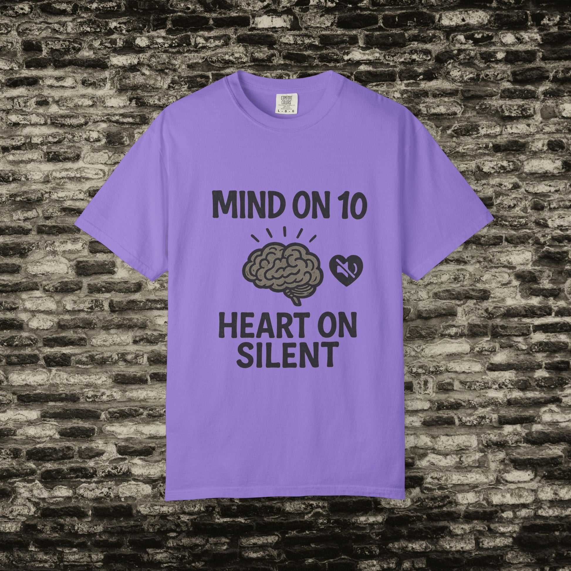 Mind on 10 T-shirt, Overthinking Humor Tee, Unisex Graphic Shirt, Gift for Mental Health Awareness, Casual Wear, Relaxed Fit Printify