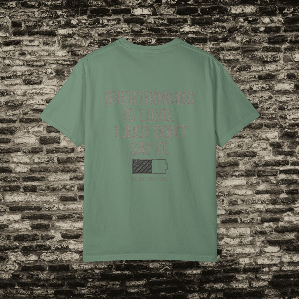 Mind on 10 T-shirt, Overthinking Humor Tee, Unisex Graphic Shirt, Gift for Mental Health Awareness, Casual Wear, Relaxed Fit Printify