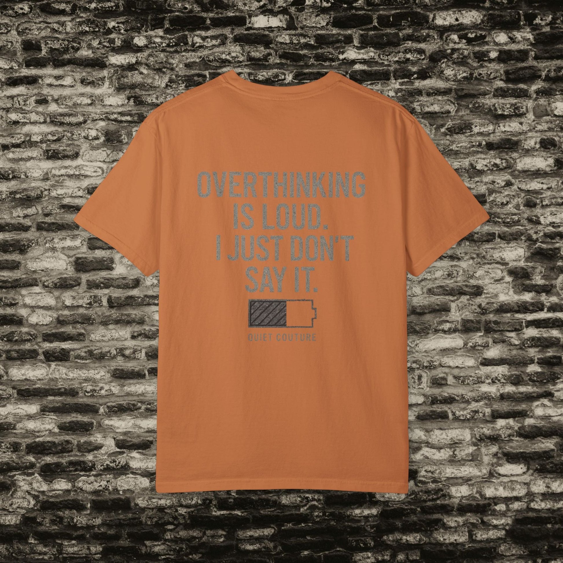 Mind on 10 T-shirt, Overthinking Humor Tee, Unisex Graphic Shirt, Gift for Mental Health Awareness, Casual Wear, Relaxed Fit Printify