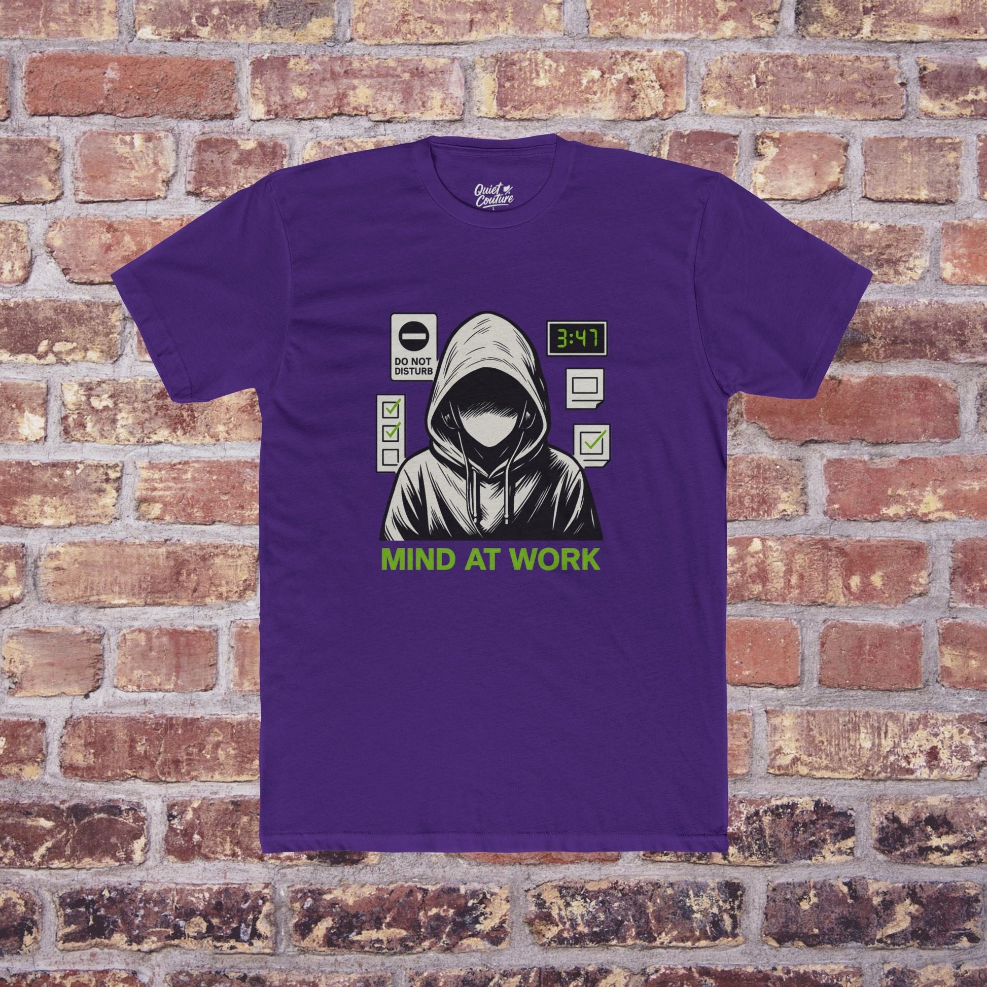 Mind at Work” Warning Tee – Quiet Couture Back to School ‘25 Printify