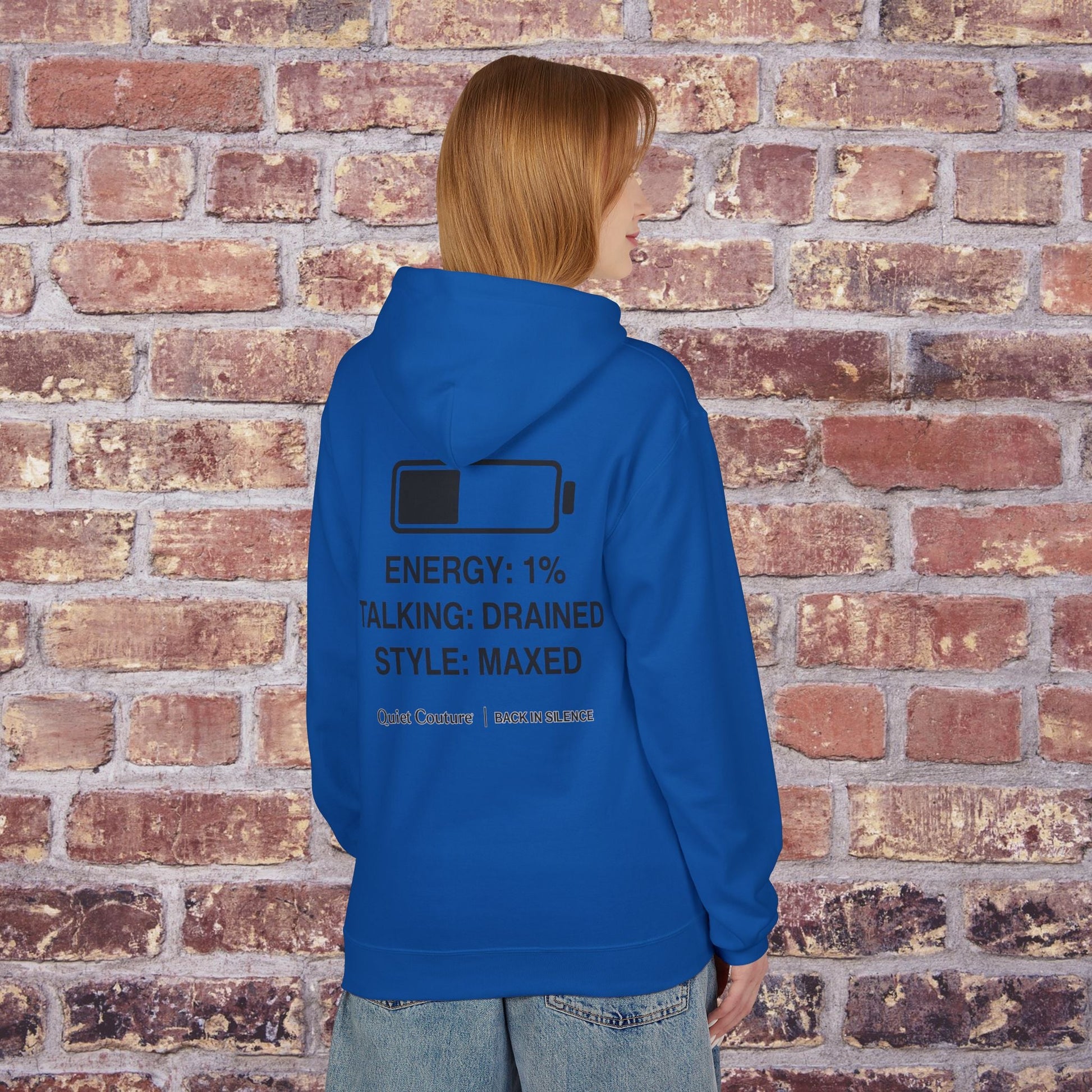 Social Battery Hoodie — Quiet Comeback Vol. 1 Printify