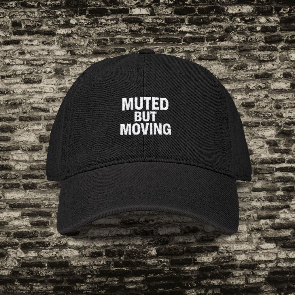 Muted But Moving Hat – Minimalist Denim Embroidered Cap Printify