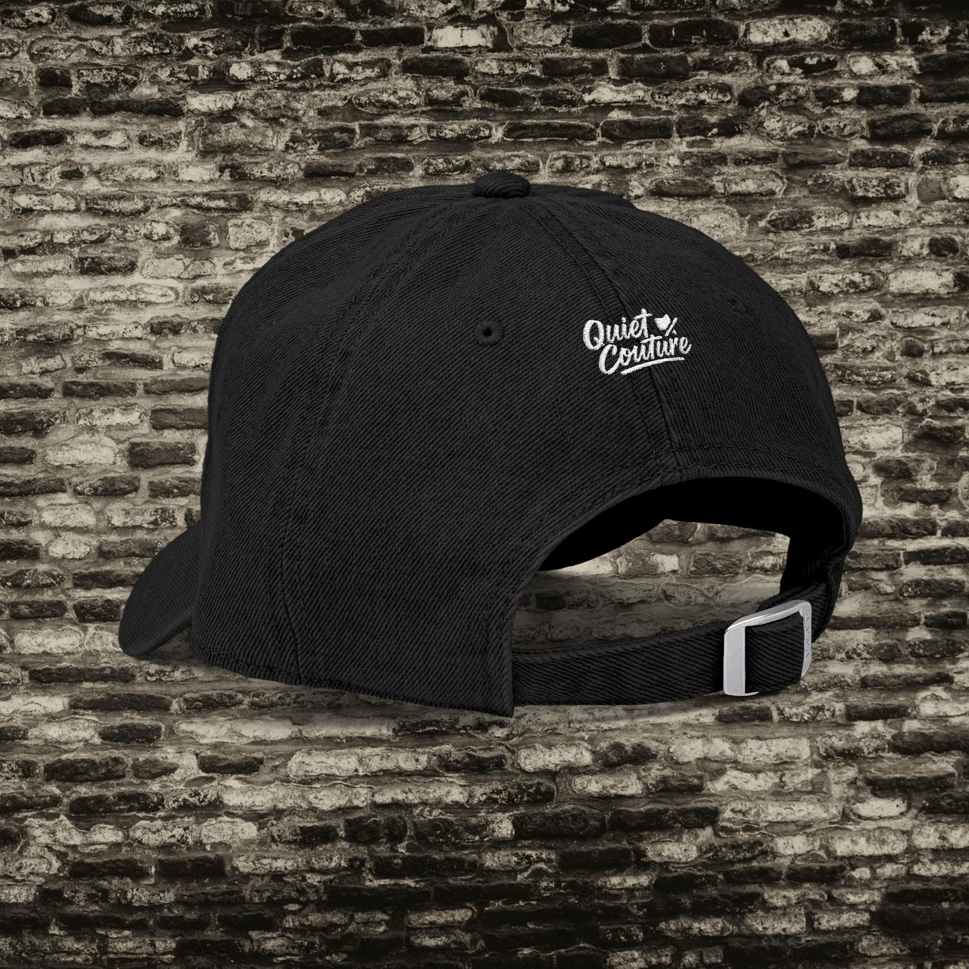Muted But Moving Hat – Minimalist Denim Embroidered Cap Printify